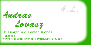 andras lovasz business card